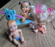 Lalki vintage lata 80/90 laleczki mini bobas rowerek zestaw 