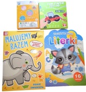 Zestaw 4 szt Kolorowanka, Wycinanka, Pisanie Liter, Labirynty 3-5 lat