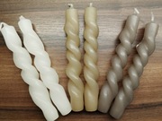 Kręcone spiralne świeczki komplet 6 szt, 3 kolory