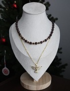 Zestaw biżuterii granatowy mosiądz pozłacany