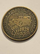 Praga. Samochody PRL. Mosiądz patyna  Fi 35 mm. Gyges