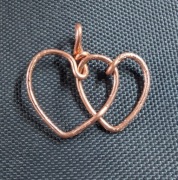 Miedziane serca, zawieszka walentynki z miedzi