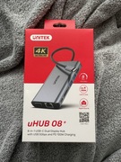 Stacja dokująca unitek USB Unitek hub D1019B USB-C 3.1 8w1  100W 