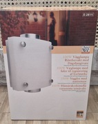 Nowoczesna lampa zewnętrzna, mlecznobiała, ze stalowymi elementami, nowa