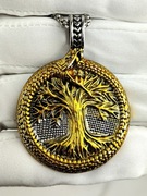 Naszyjnik męski wisorek stalowy amulet nordycki drzewo nordic