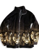 Puchata bluza polarowa zdobiona teddy tygrysy L XL