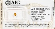 Diament 0,15 ct szlif Marquise pomarańczowy unikat