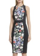 TED Baker 1 sukienka wyszczuplająca kwiaty czarna 36 Nowa