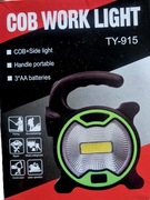 Latarka LED typu COB 2w1 na baterie z uchwytem