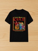 T-shirt czarny Steven Rhodes Lets Start a Cult