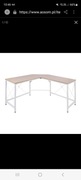 Biurko narożne metal bialy sonoma