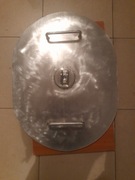 Właz ze stali nierdzewnej z uchwytem, zawiasem, kwasówka