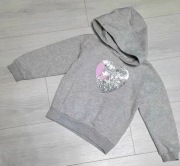 Primark bluza z kapturem,Serce magiczne cekiny roz.116