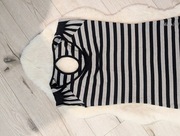 BLUZKA czarna w posrebrzane paski r.36 - 38 Orsay