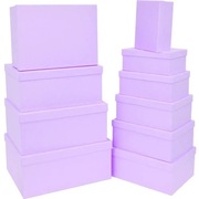 Pudełko kartonowe ozdobne na prezenty, prostokąt, liliowy, 19x13x7.5 cm