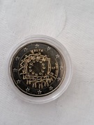 33. Malta 2015. Flaga Unii Europejskiej. Moneta 2 euro €. Mennicza. Kapsel.