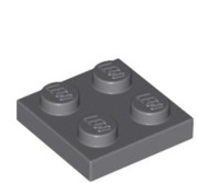 LEGO 2x3022 plate Dark Bluish Gray 2x2 używane