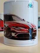 Kubek 330 ml biały Alfa Romeo Giulia samochód auto prezent 