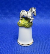 Naparstek Kolekcjonerski Porcelanowy Sterling Zebra