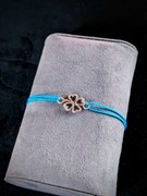 SREBRNA BRANSOLETKA SZNURKOWA Koniczyna