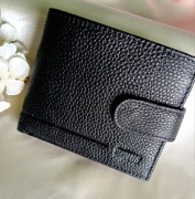 Męski portfel skóra naturalna - Czarny