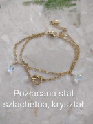 Bransoletka Kropelka Miłości – pozłacana stal, kryształ