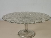 Ogromna szklana patera tortownica szkło z okresu PRL UNIKAT 