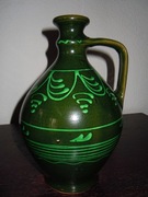 Ładny duży zielony ceramiczny wazon