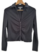 Bluzka czarna top długi rękaw dekolt v kołnierzyk Primark rozmiar S 36