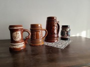 Zestaw 4 ceramicznych kufli do piwa z czasów PRL  porcelit