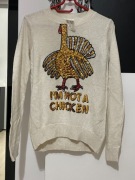 3 H&M Sweter motyw indyk z cekinów ciepły delikatny z alpaką