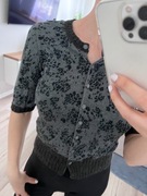 H&M crop top bluzka sweter animal print panterka XS