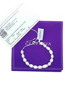 Bransoletka z pereł hodowlanych, srebro 925, certyfikat Gemporia regulowana