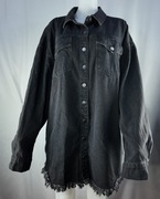 Roskiky damska kurtka jeansowa oversize Y2K XXL czarna