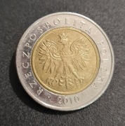 Moneta 5 zł z 2010 roku obiegowa 5zl złotych 2010r rok obiegowe dobry stan