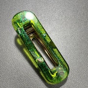 Błyszcząca spinka do włosów z żywicą, zielona