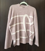 sweter sweterek beżowy w paski F&F M 38