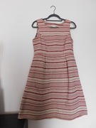 Monsoon sukienka midi biała bordo 38 40