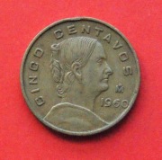 5 Centavos  1960 r -  Meksyk Josefa Ortiz de Dominguez 