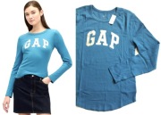 GAP bluzka | koszulka longsleeve | srebrne logo | nowa | L