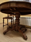 Elegancki stylowy antyczny Drewniany Stół Rozkładany - Okrągły