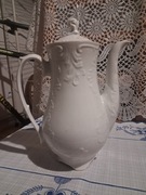 Duży stary Ładny porcelanowy dzbanek do kawy lub herbaty