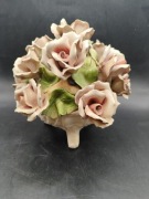 Bassano Włochy duży kosz kwiatów róże śliczna porcelana włoska 