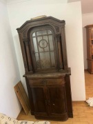 Stary dębowy kredens antyk witryna 