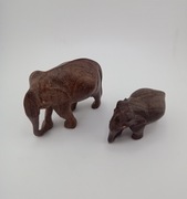 Rzeźba w drewnie - słonie 