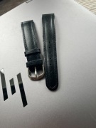 Czarny skórzany pasek do zegarka 18 mm