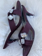 Buty damskie na szpilce fioletowe z kryształami 37