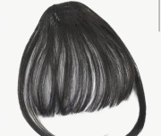 Grzywka czarna clip in doczepiana na klips termomoodporna 