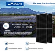 Panel fotowoltaiczny 410W JA Solar JAM72S10-410/MR 996x2015mm wąskie 22,7kg