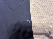 GANT koszulka w szpic granatowa rozmiar 3 XL